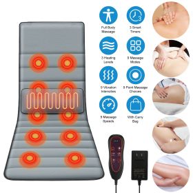 Full Body Electric Massage Mat with Heat Vibration Massage Pad Cushion Back Massage Mattress Chair Pad with Inflatable Head Pillow Lumbar Pillow