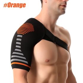 Compression Shoulder Brace | Shoulder Orthopedic Brace for Men & Women | Torn Rotator Cuff, Dislocation, Other Shoulder Injuries (Color: Orange, size: L-XL)